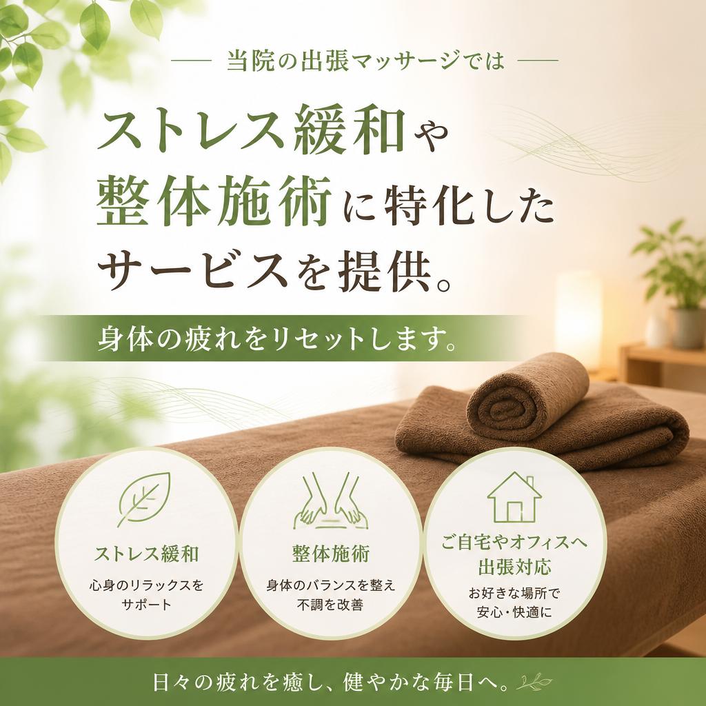 出張マッサージでの施術内容