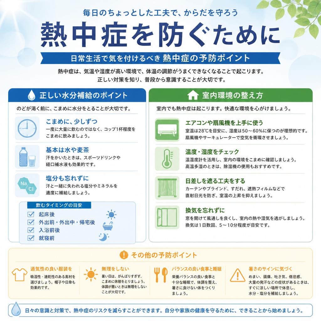 熱中症を防ぐためのポイント