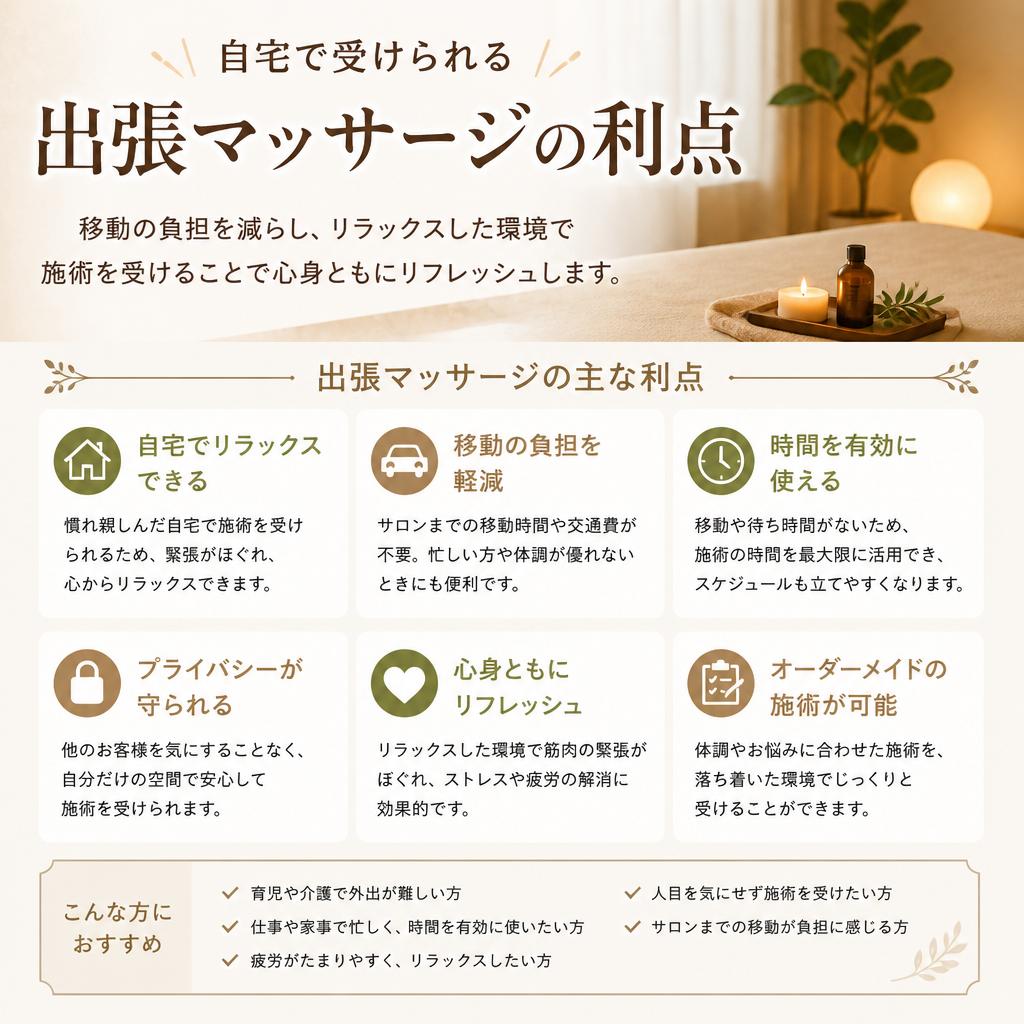 出張マッサージのメリット